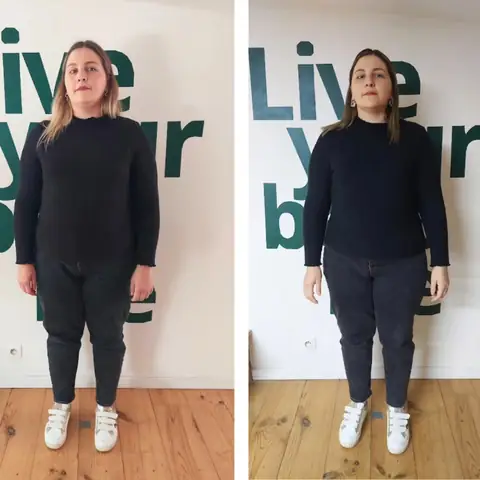 Une membre du club et son évolution, vue de face