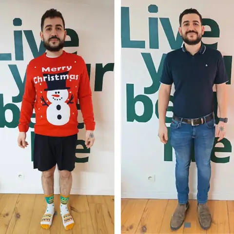 Une membre du club et son évolution, vue de face
