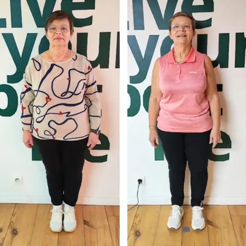 Une membre du club et son évolution, vue de face